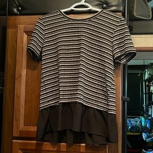 Black and grey striped blouse.